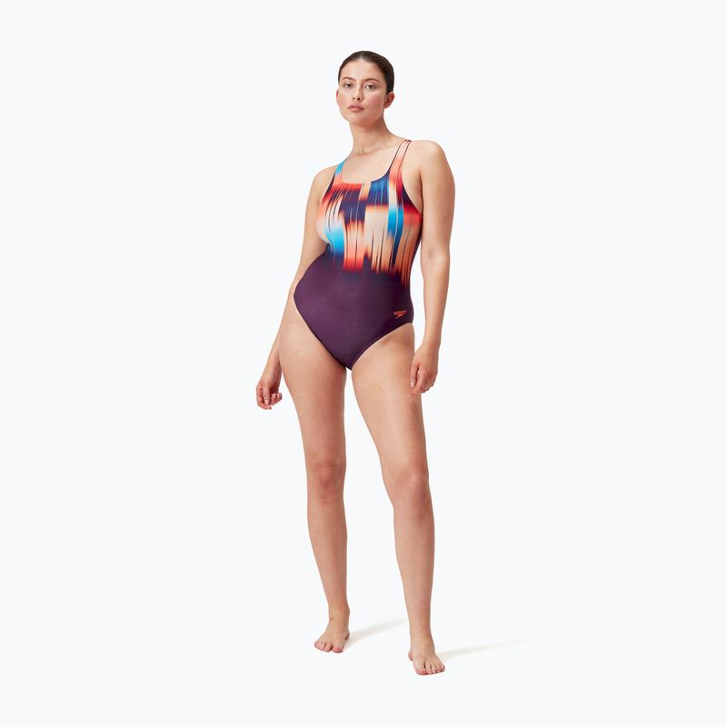 Бански костюм от една част Speedo Digital Printed Medalist plum dandy/siren red/nectarine/picton 6