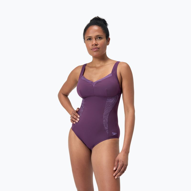 Бански от една част Speedo Shaping Printed LunaElustre One Piece plum dandy 6