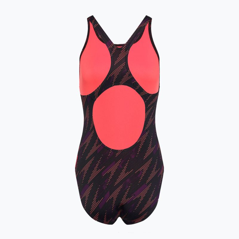 Бански костюм от една част Speedo HyperBoom Allover Medalist black/plum dandy/siren red 2