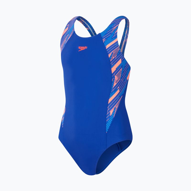 Детски бански костюм от една част Speedo HyperBoom Splice Muscleback true cobalt/siren red/picton blue