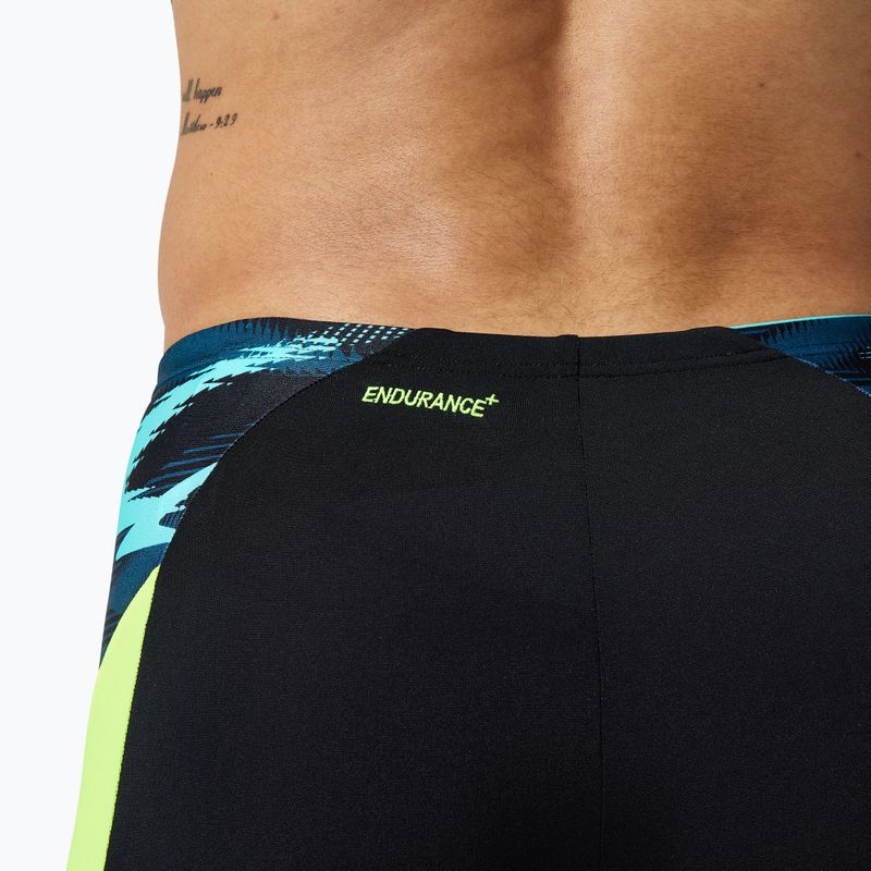 Мъжки боксерки за плуване Speedo Endurance+ MAX Splice Aquashort black/hyper yellow 4