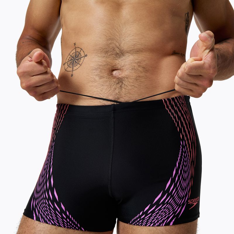 Мъжки бански Speedo Duo Logo Print Aquashort black/coral sands/neon violet 4