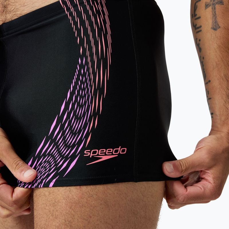 Мъжки бански Speedo Duo Logo Print Aquashort black/coral sands/neon violet 5