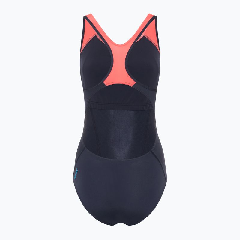Speedo Placement Laneback дамски бански костюм от една част zoom boom placement/true navy 2