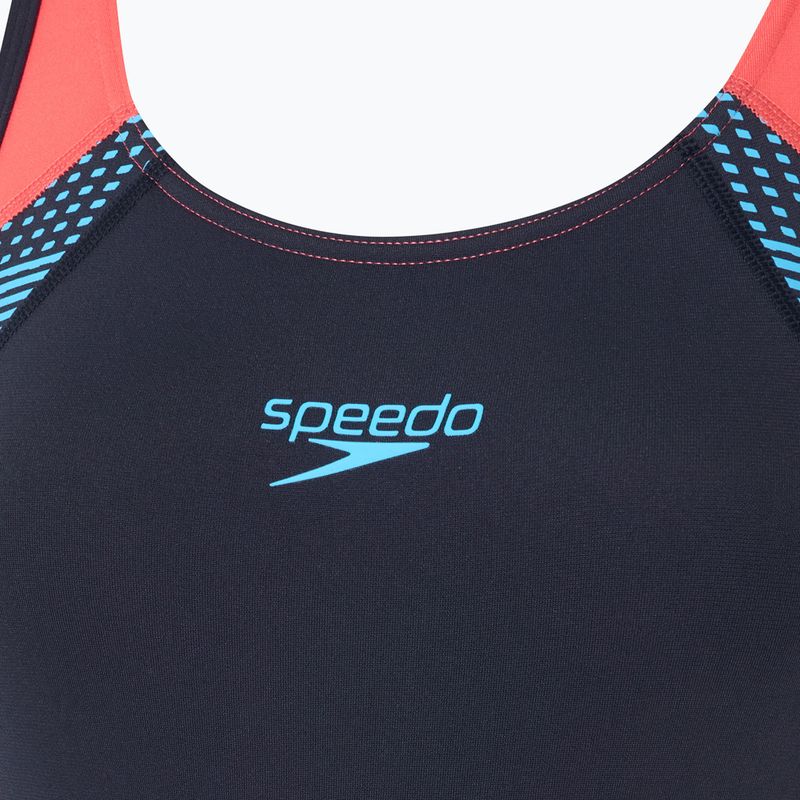 Speedo Placement Laneback дамски бански костюм от една част zoom boom placement/true navy 3