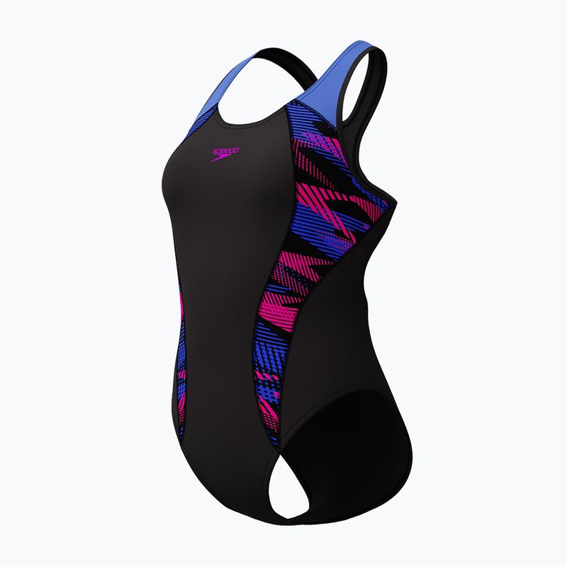 Дамски цял костюм за плуване Speedo Placement Laneback zoom boom placement/speedo black 4