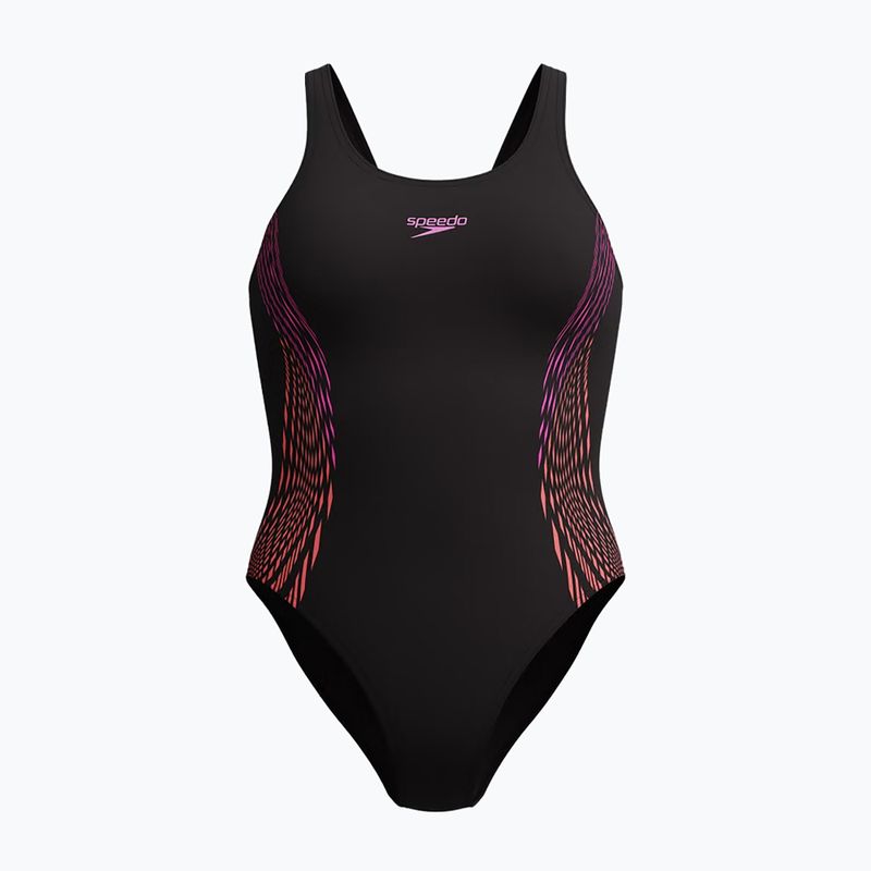 Дамски цял бански костюм Speedo Placement Muscleback neon violet