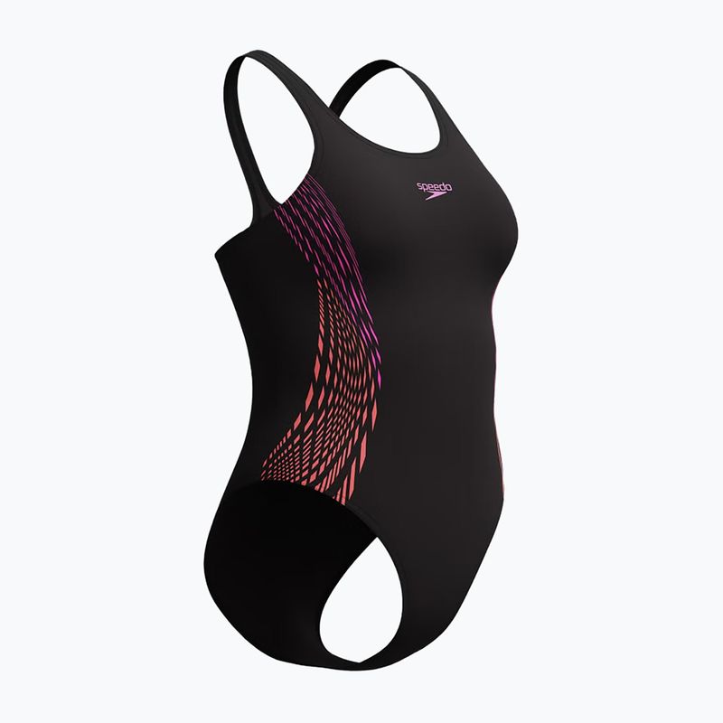 Дамски цял бански костюм Speedo Placement Muscleback neon violet 4