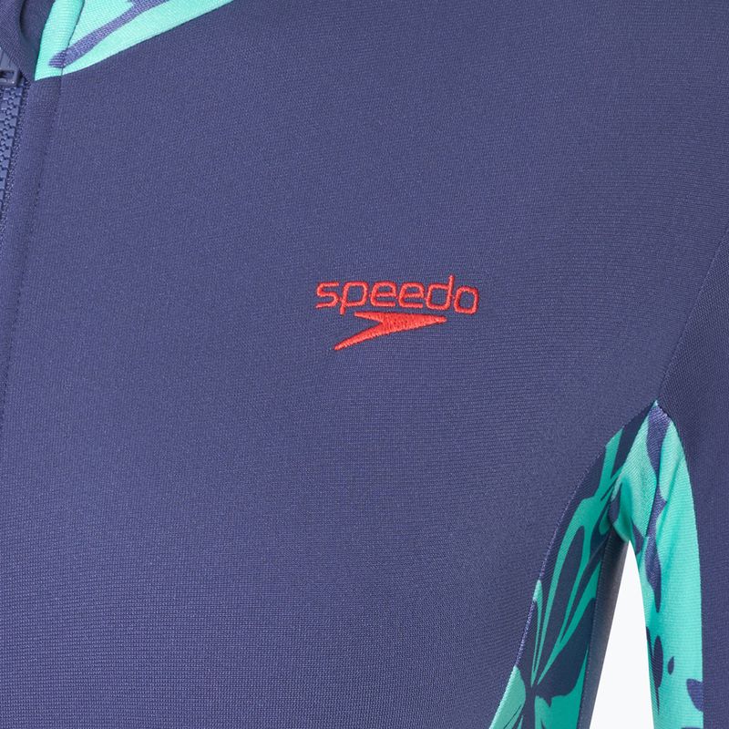 Speedo дамски бански костюм от една част с дълъг ръкав Panel hapuna blue 3