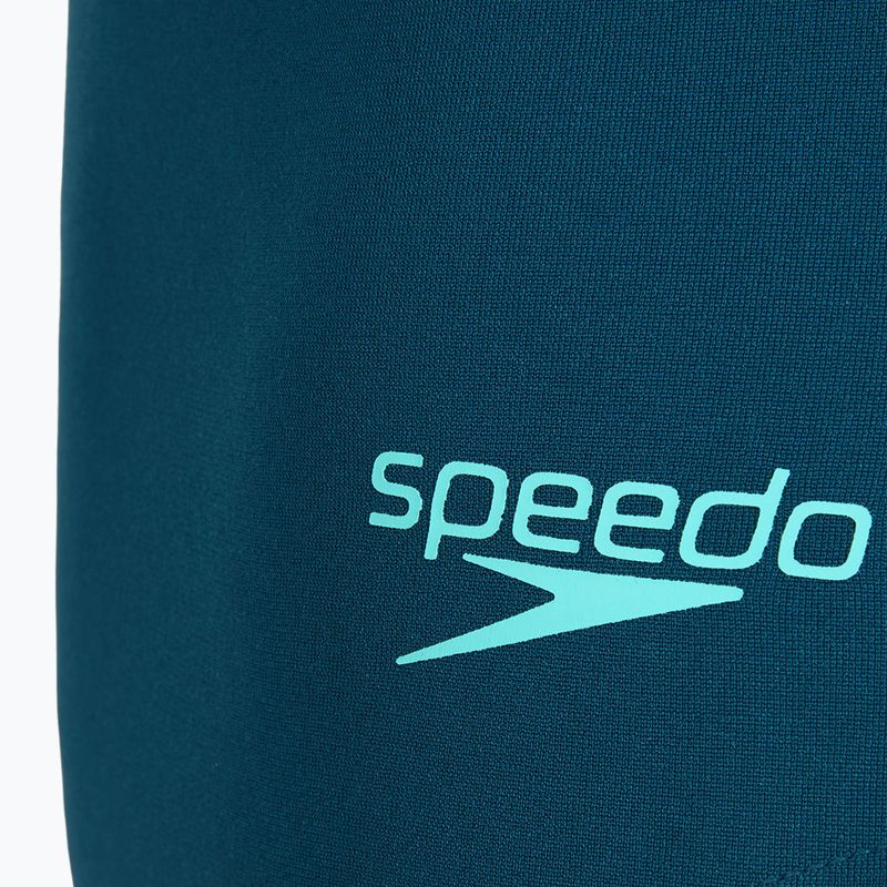 Дамски цял костюм за плуване Speedo Racer Zip with Built in Swim Bra dark teal 3