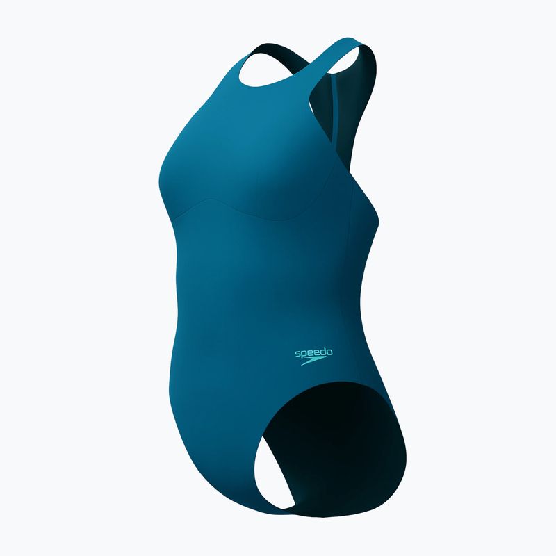 Дамски цял костюм за плуване Speedo Racer Zip with Built in Swim Bra dark teal 8
