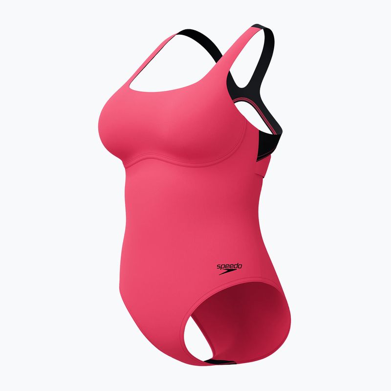 Дамски цял костюм за плуване Speedo Flex Band with Swim Bra raspbery fill/vermilion/punch 9