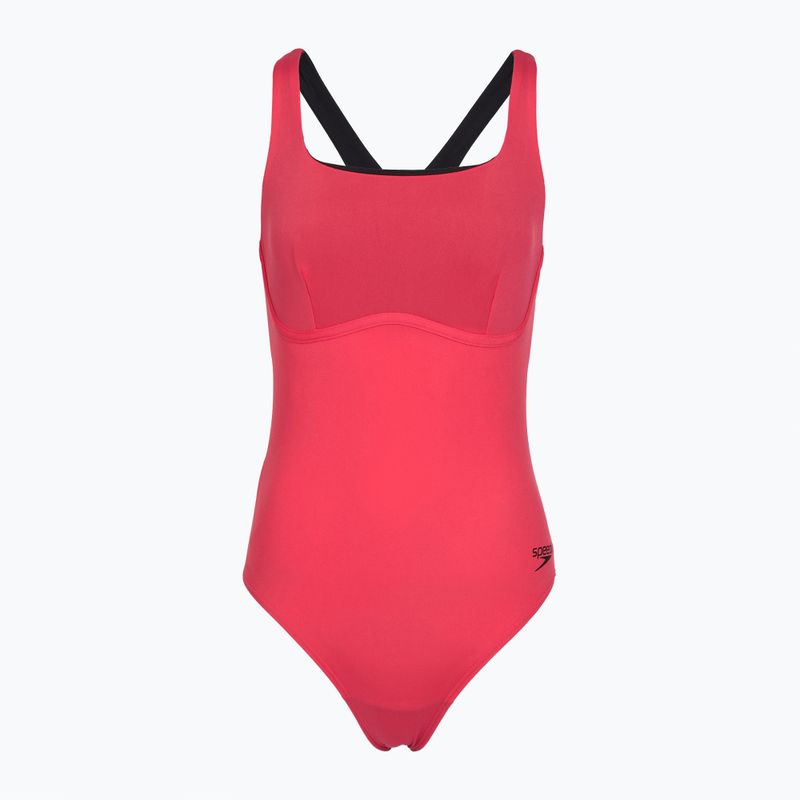 Дамски цял костюм за плуване Speedo Flex Band with Swim Bra raspbery fill/vermilion/punch 7