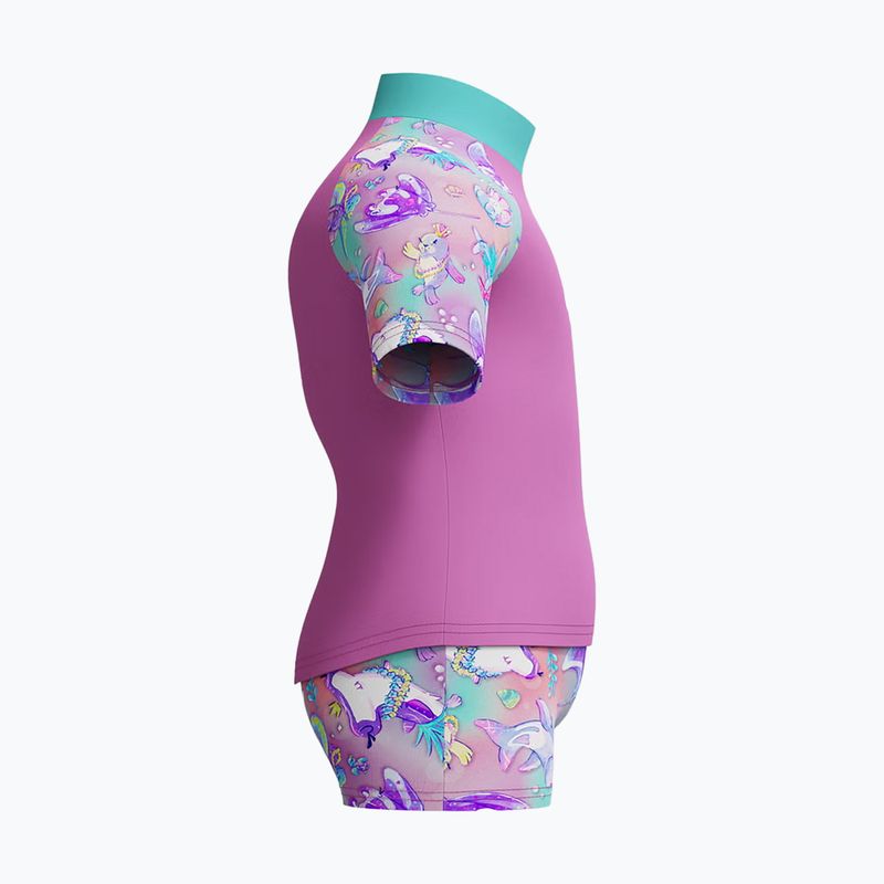 Детски бански костюм от две части Speedo Digital Rash Top Set neon violet 5