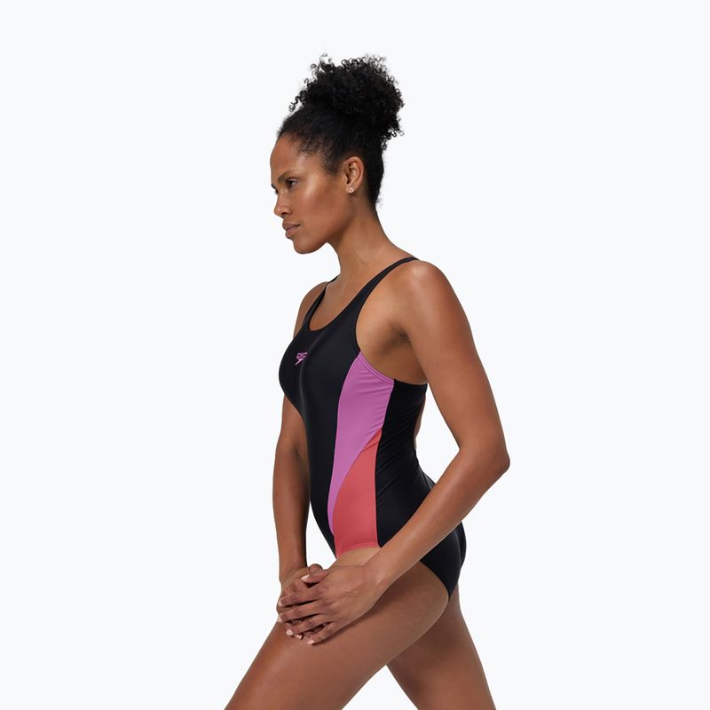 Дамски цял бански костюм Speedo Colourblock 2.0 neon violet 4
