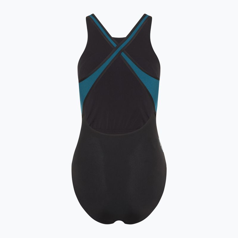 Speedo дамски бански костюм от една част High Neck Splice Cross Back dark teal 2