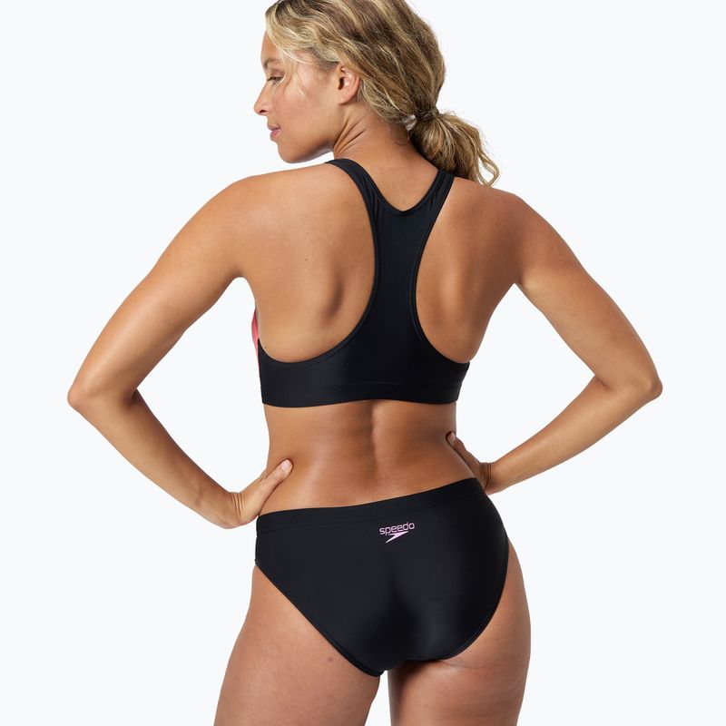 Speedo Colourblock Splice 2.0 дамски бански костюм от две части неоново лилаво 2