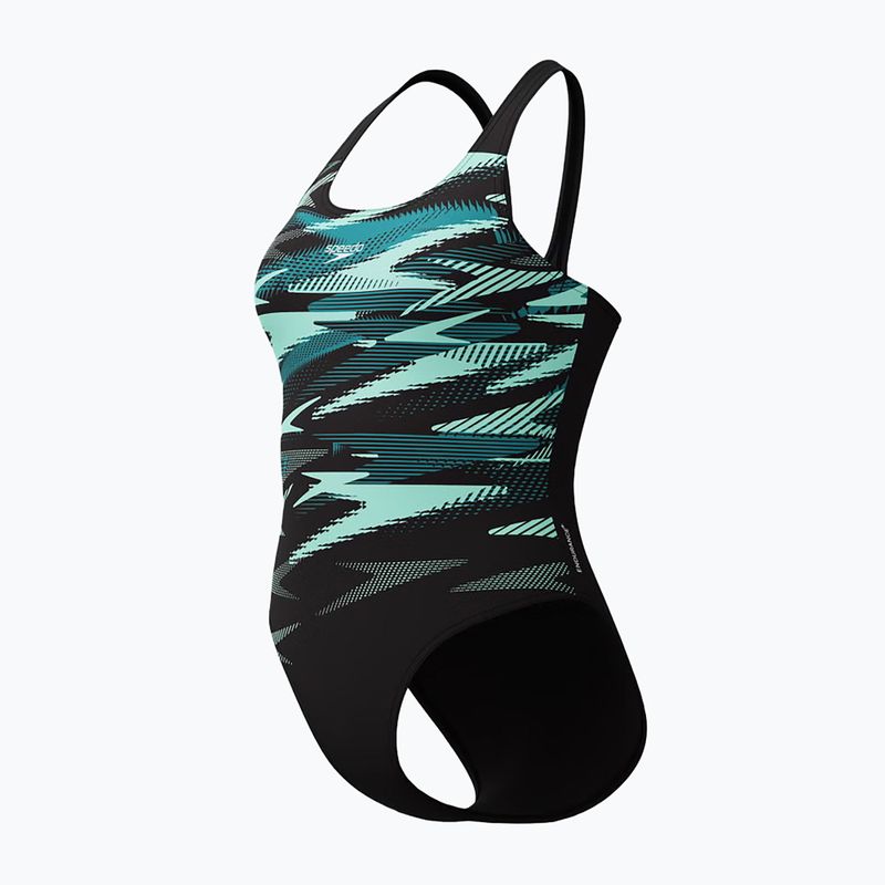 Дамски цял бански костюм Speedo Hyperboom Placement Muscleback dark teal 4
