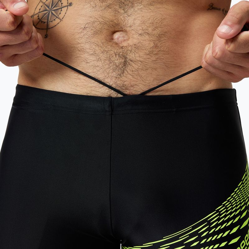 Мъжки боксерки за плуване Speedo Medley Logo Aquashort black/hyper yellow 4