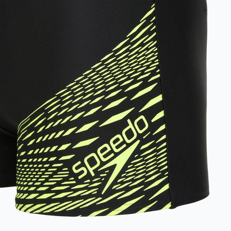 Мъжки боксерки за плуване Speedo Medley Logo Aquashort black/hyper yellow 3