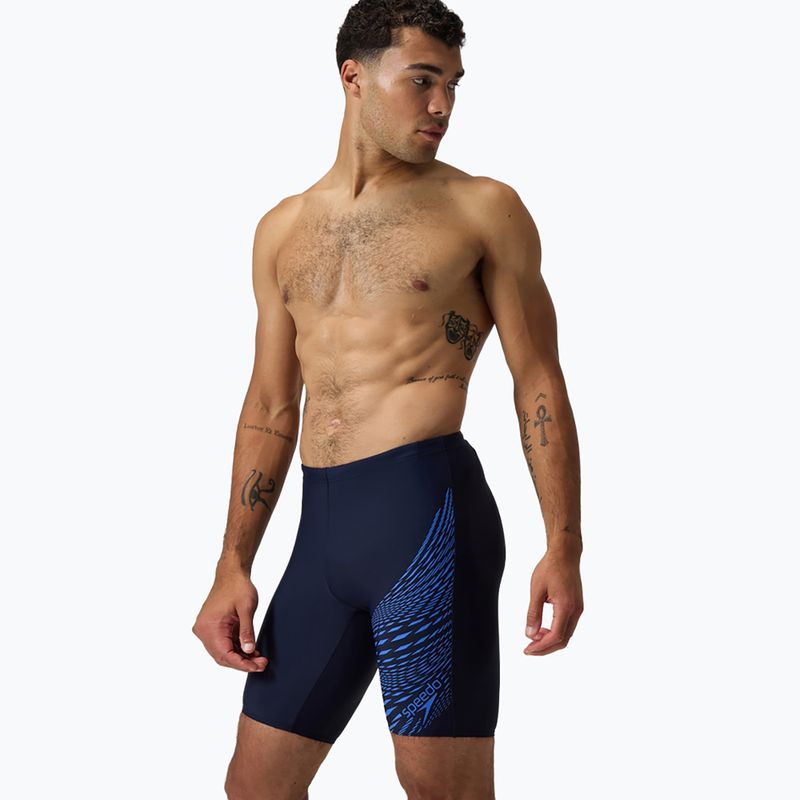Мъжки плувни шорти тип клин Speedo Medley Logo Jammer navy/cobalt pop 6