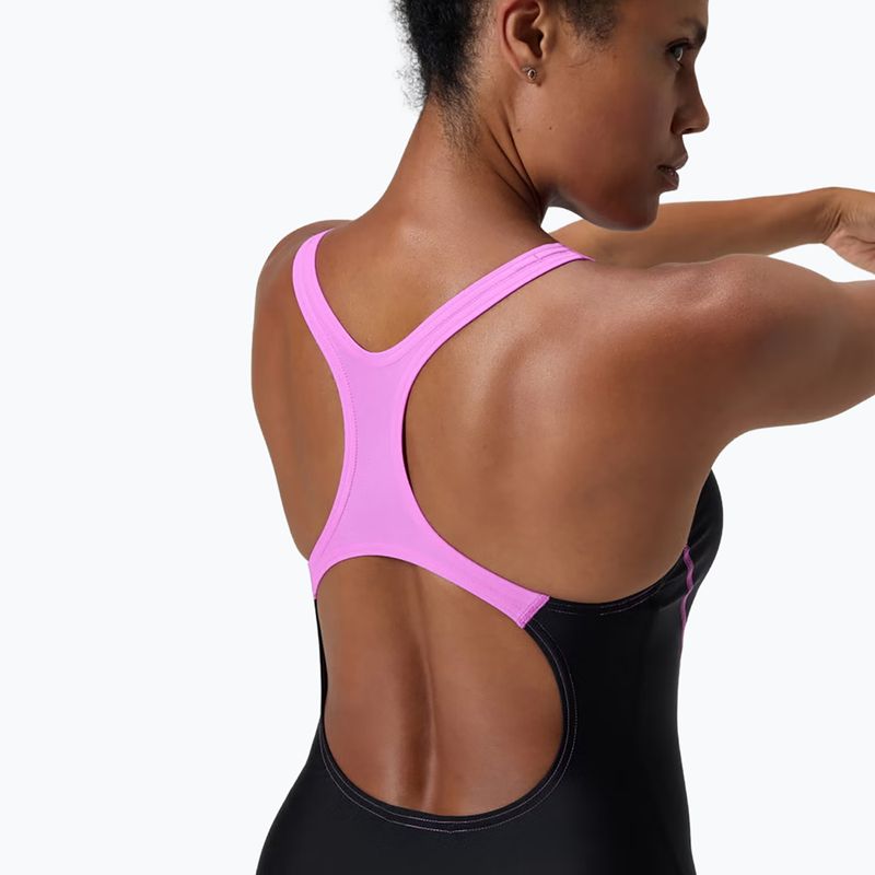 Дамски цял бански костюм Speedo Medley Logo Medalist neon violet 10