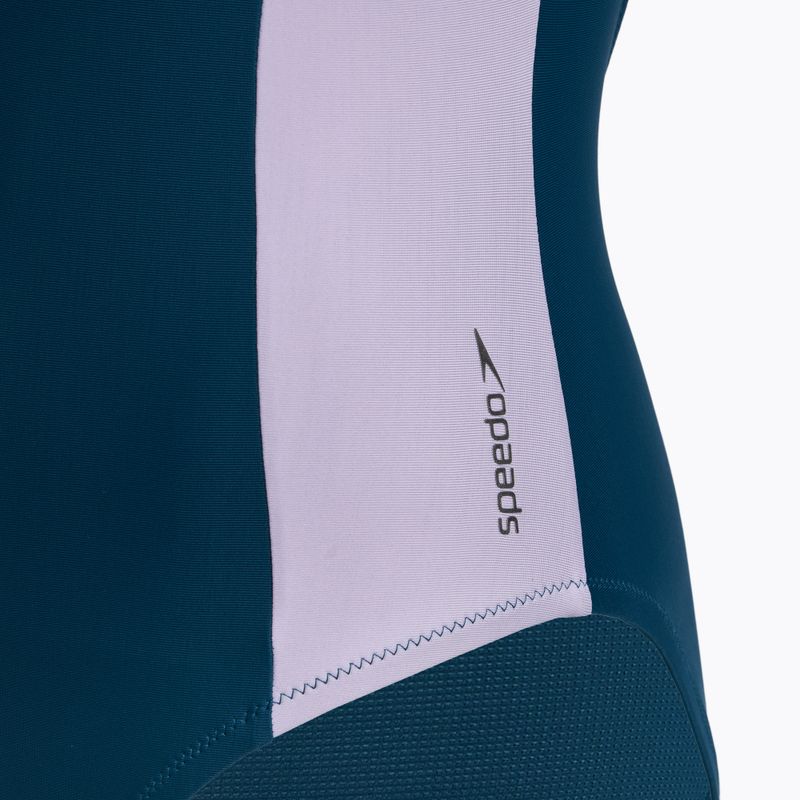 Speedo дамски бански костюм от една част Zip Colorblock dark teal 4