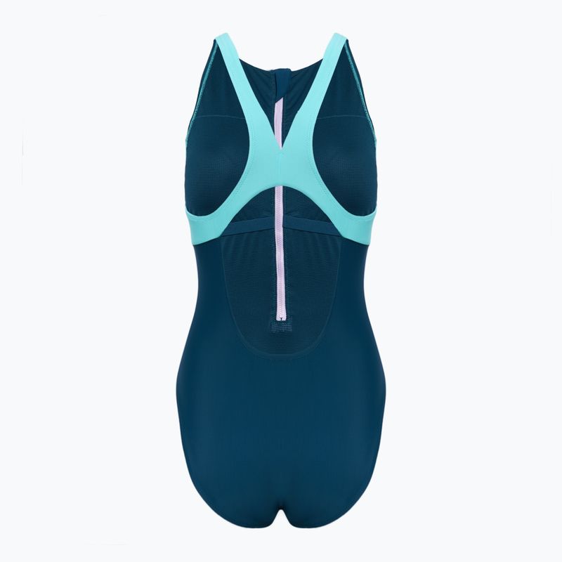 Speedo дамски бански костюм от една част Zip Colorblock dark teal 2