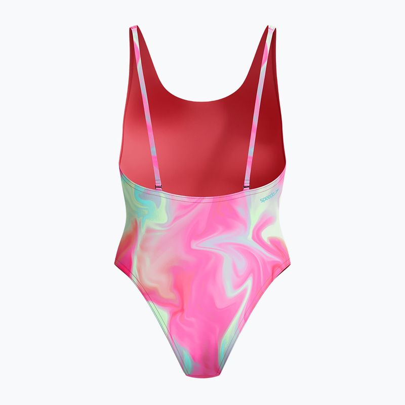 Дамски цял костюм за плуване Speedo Flu3nte Printed Convertible coral sands 2