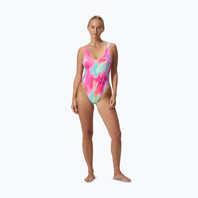 Дамски цял костюм за плуване Speedo Flu3nte Printed Convertible coral sands 6