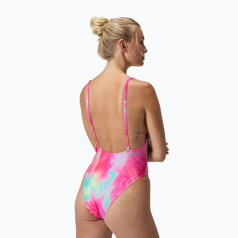 Дамски цял костюм за плуване Speedo Flu3nte Printed Convertible coral sands 7