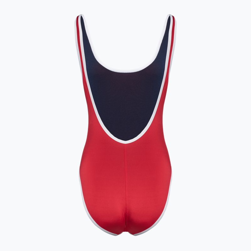 Speedo дамски бански от една част Solid Bound Scoop висок риск червен 2