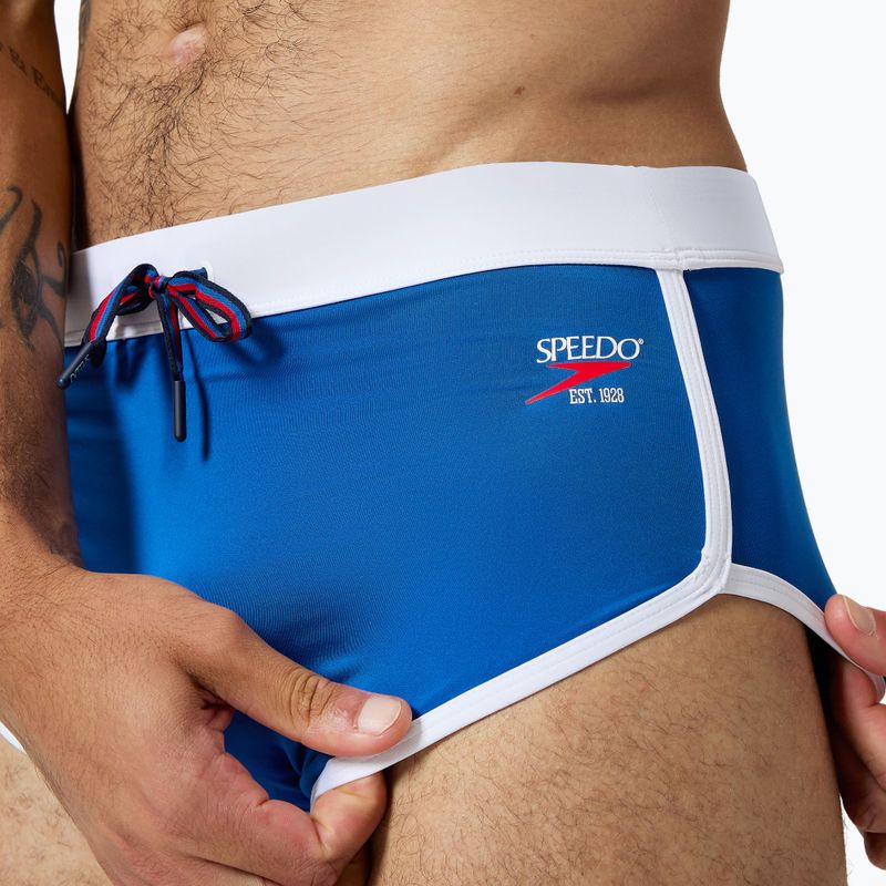 Мъжки бански Speedo Jetstream Retro Logo Brief тюркоазено море 4