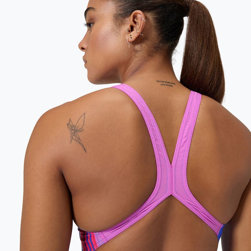 Дамски цял бански костюм Speedo Placement Digital Powerback molten blend/cobalt pop 6