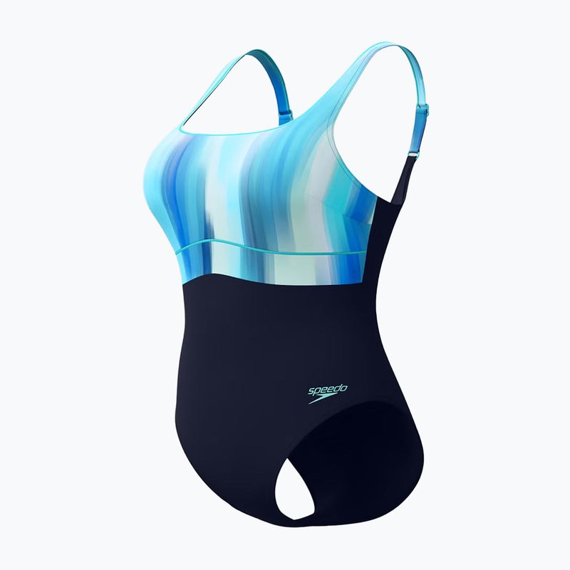 Дамски цял костюм за плуване Speedo Shaping Contour Eclipse Printed true navy/berry 3