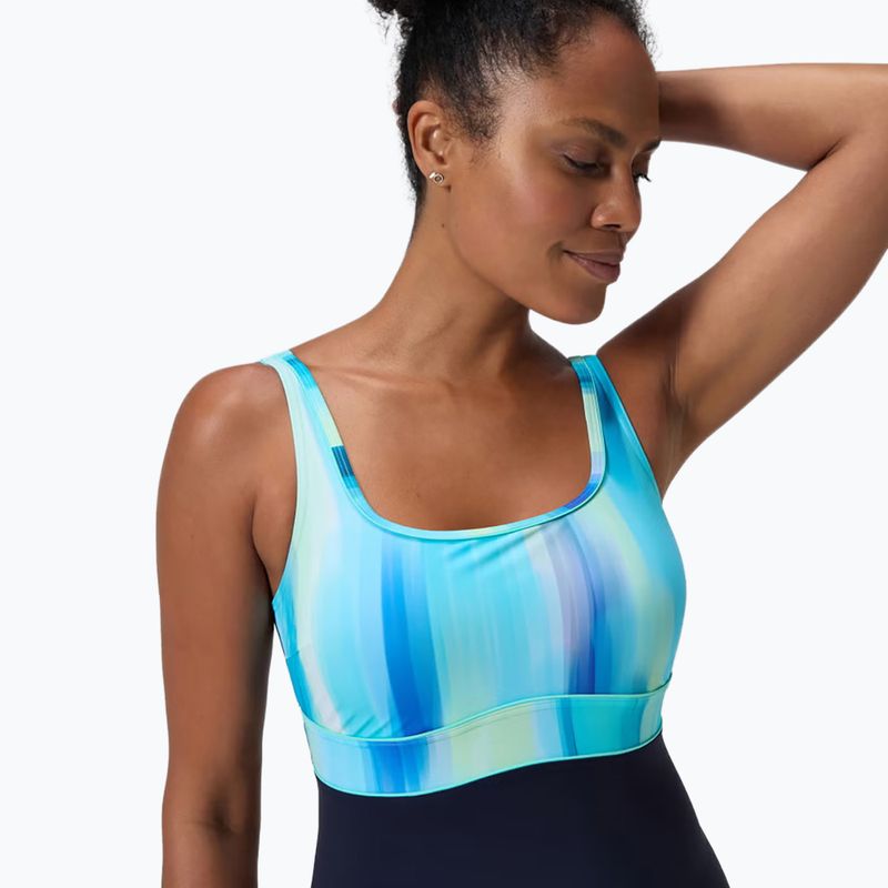 Дамски цял костюм за плуване Speedo Shaping Contour Eclipse Printed true navy/berry 9