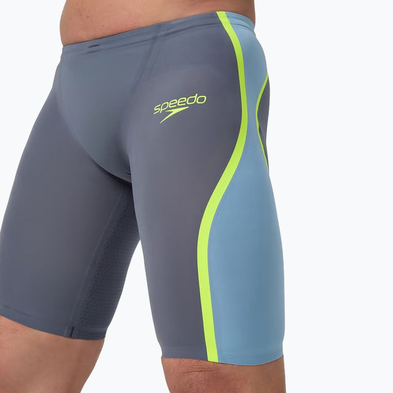 Мъжки шорти за плуване тип клин Speedo Fastskin LZR Intent 2.0 Jammer grey lead/acadia blue/hyper yellow 5