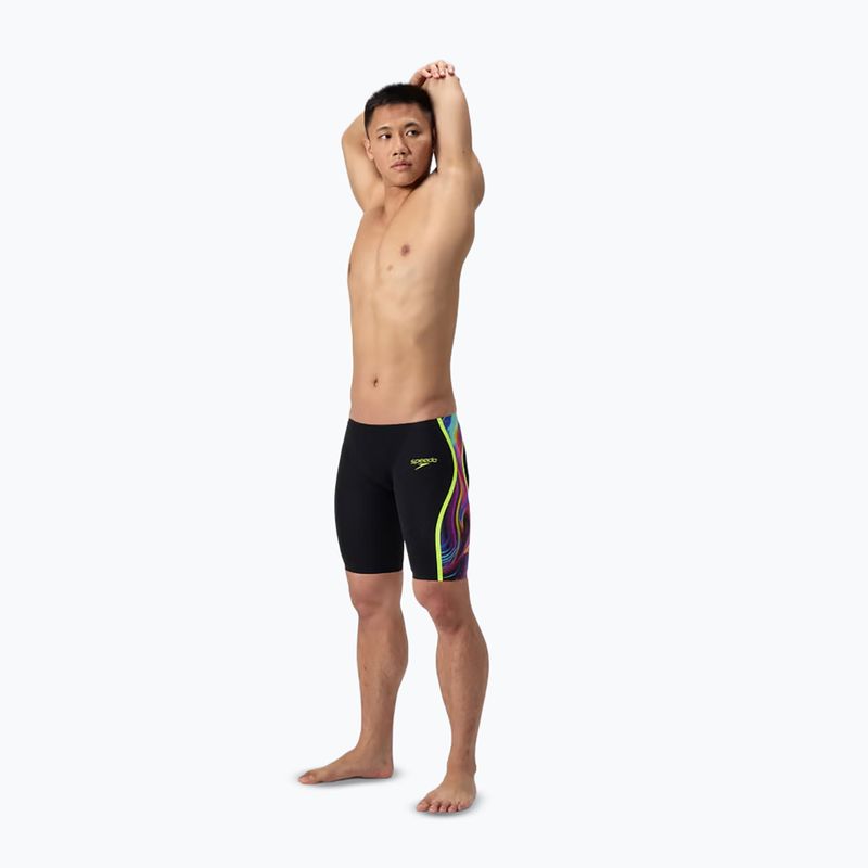 Мъжки плувни шорти тип клин Speedo Fastskin LZR Intent 2.0 Jammer black/molten blur/hyper yellow 2