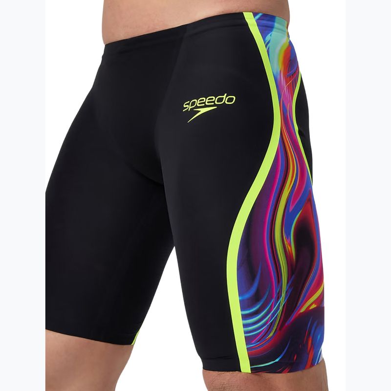 Мъжки плувни шорти тип клин Speedo Fastskin LZR Intent 2.0 Jammer black/molten blur/hyper yellow 5