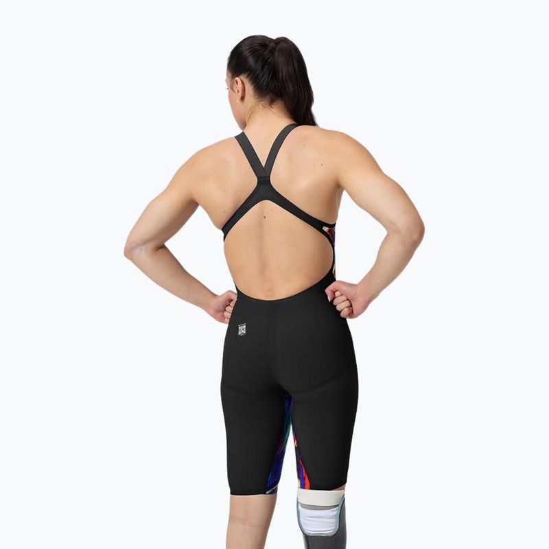 Дамски цял бански костюм Speedo Fastskin LZR Pure Valor 2.0 Openback Kneeskin black/molten blur 3