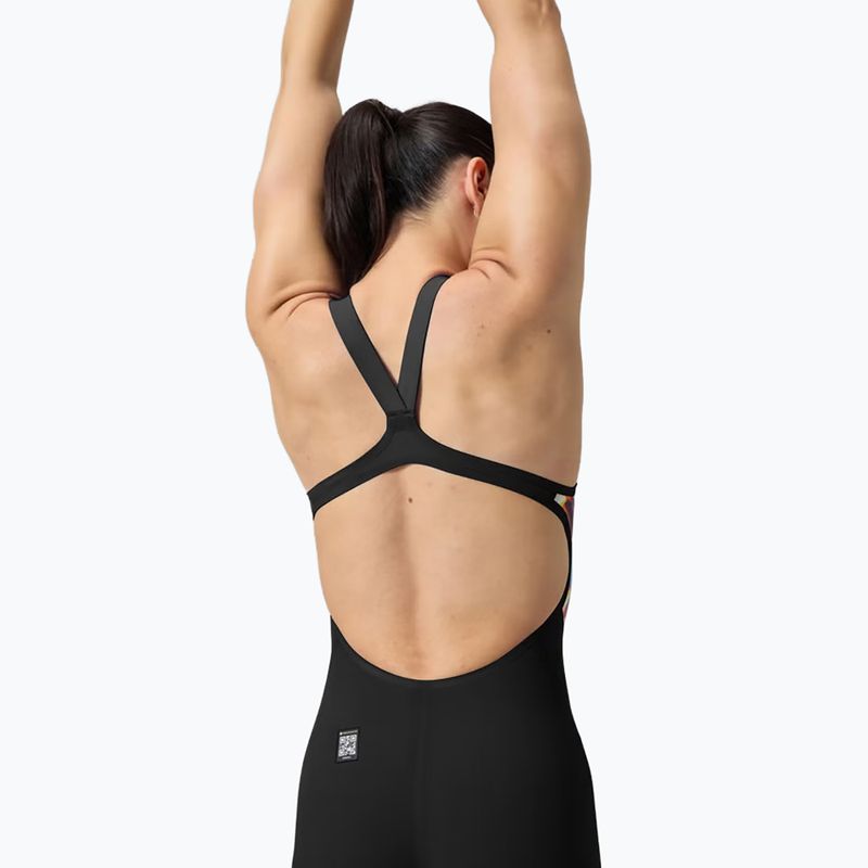 Дамски цял бански костюм Speedo Fastskin LZR Pure Valor 2.0 Openback Kneeskin black/molten blur 6