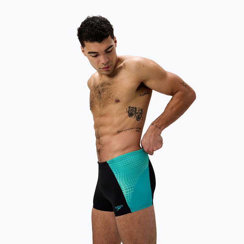 Мъжки боксерки за плуване Speedo Endurance+ MAX Splice Aquashort black/turquoise gem 4