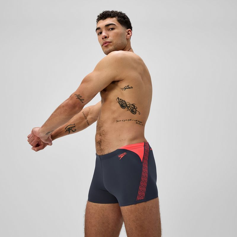 Мъжки боксерки за плуване Speedo Hyper Boom Splice grey lead/neon coral 4