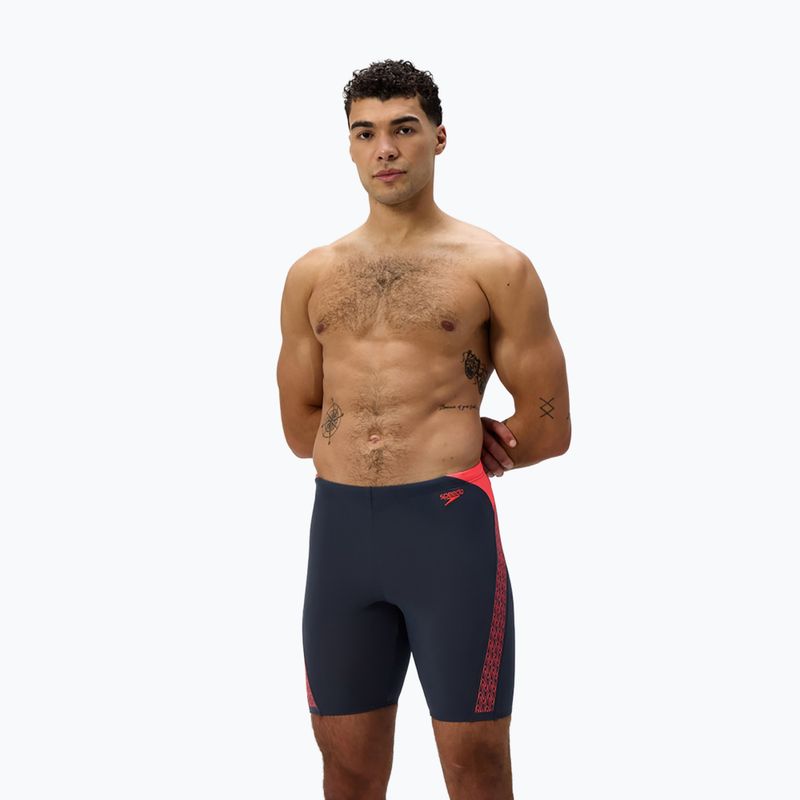 Мъжки шорти за плуване тип клин Speedo Hyper Boom Splice grey lead/neon coral 2