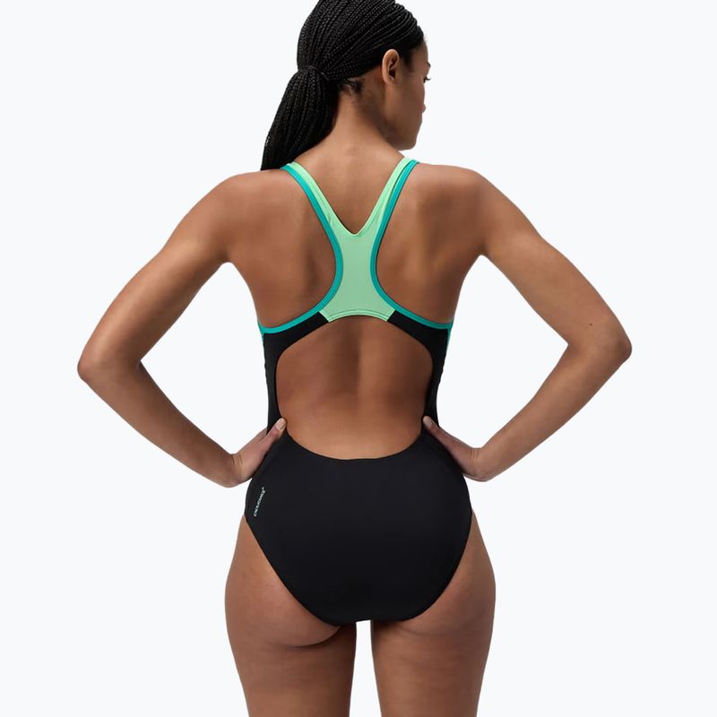 Дамски цял костюм за плуване Speedo Placement Laneback turquoise gem 3