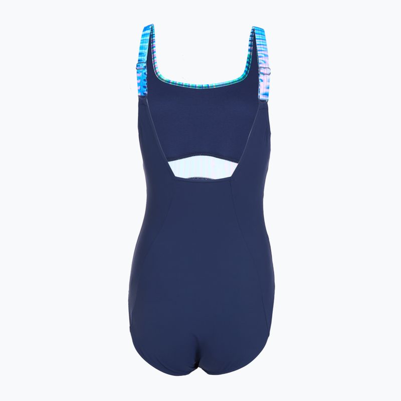 Дамски цял бански костюм Speedo Shaping Contour Eclipse Printed turquoise gem 2