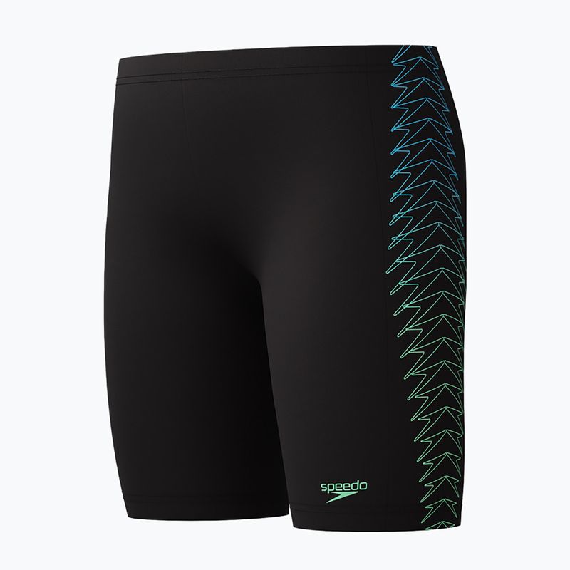 Детски плувни шорти тип клин Speedo Plastisol Placement Jammer black/alfalfa green 3