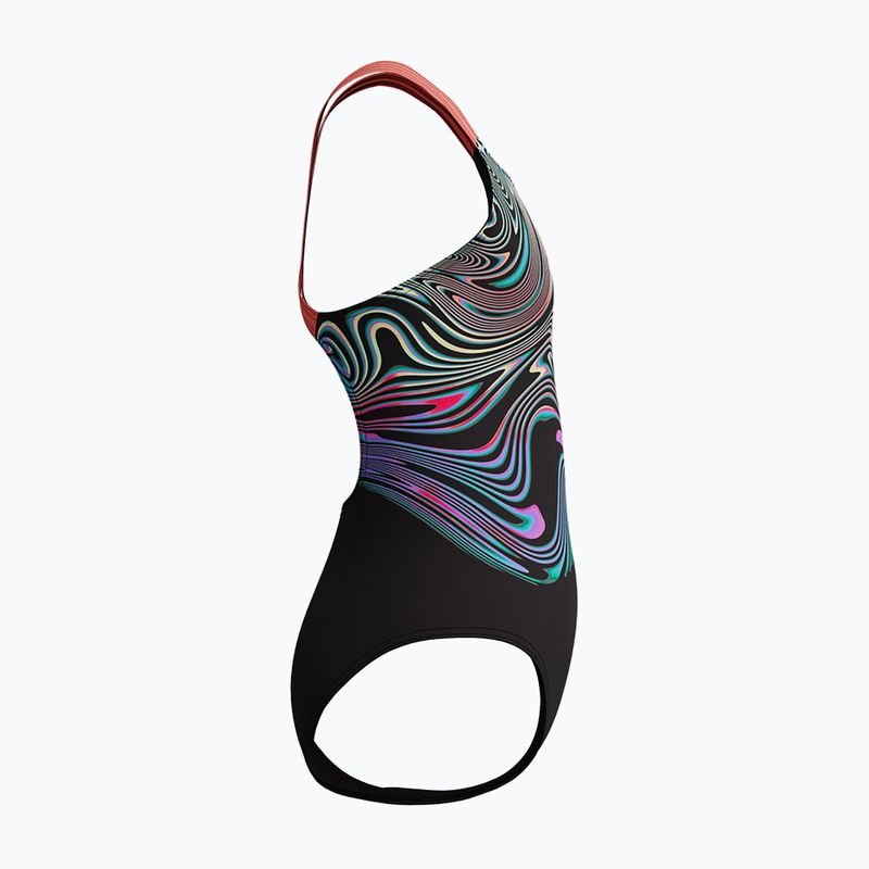 Детски цял бански костюм Speedo Digital Placement Powerback neon coral 4