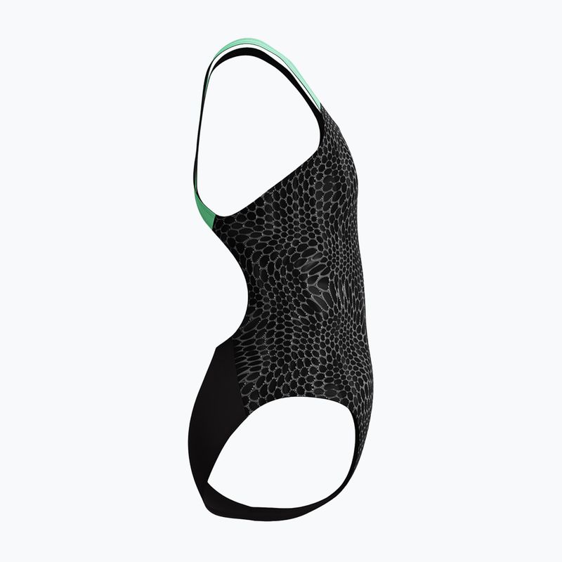 Детски цял бански костюм Speedo Allover Pwerbackback black/alfalfa green 4