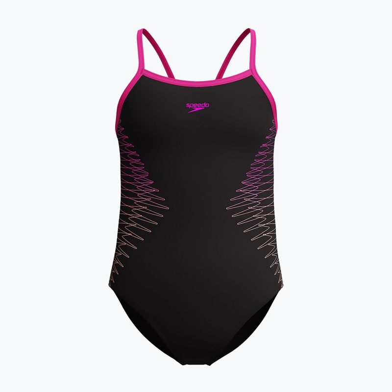 Детски цял бански костюм Speedo Platisol Placement Thinstrap Muscleback flare pink